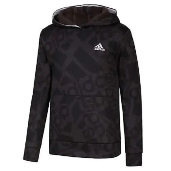 #9 Adidas Youth Tech Fleece Hoodie, Black and Grey Lightweight size Large 14/16 - Picture 1 of 7